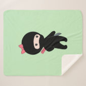 ミニ忍者ガールオングリーン シェルパブランケット (正面(横))