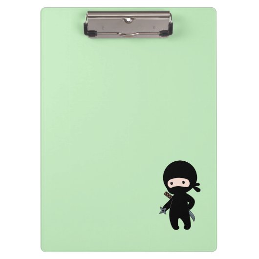 ミニ忍者名前をカスタムするオングリーン クリップボード (正面)