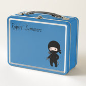 ミニ忍者名前をカスタムするオンブルー メタルランチボックス (正面)