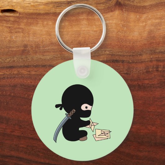 ミニ忍者折り紙紙投擲スターグリーン キーホルダー (正面)