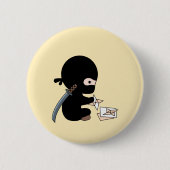 ミニ忍者折り紙紙投球スターイエロー 缶バッジ (正面)