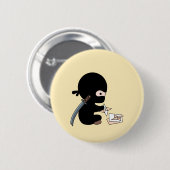 ミニ忍者折り紙紙投球スターイエロー 缶バッジ (正面&裏面)