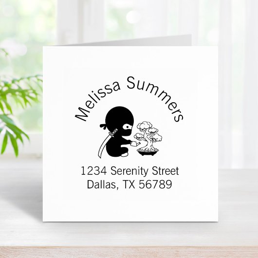 ミニ忍者散水盆栽ツリーアーチアドレス ラバースタンプ