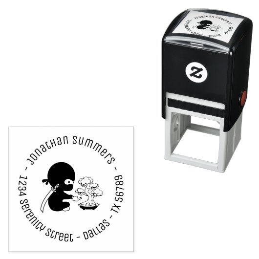 ミニ忍者散水盆栽ツリーラウンドアドレス2 セルフインキングスタンプ (インサイチュ)