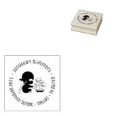 ミニ忍者散水盆栽ツリーラウンドアドレス4 ラバースタンプ (押印)