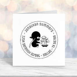 ミニ忍者散水盆栽ツリーラウンドアドレス セルフインキングスタンプ