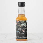 ミニ応援エレガント水彩フローラ任意の大事な行事 リキュールボトルラベル (正面)