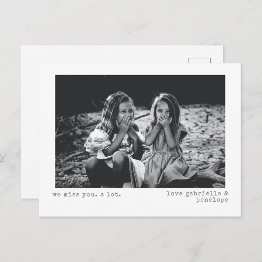ミニ恋しく思マリモダンストパーソナライズされた写真  ポストカード (正面/裏面)