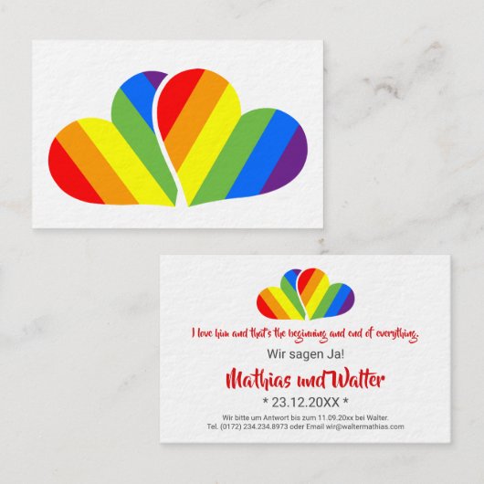 ミニ招待状！ 名刺 (正面/裏面)