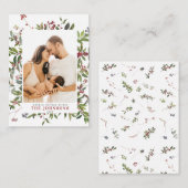 ミニ暖かい冬のベリーメリークリスマスフォト ノートカード (正面/裏面)