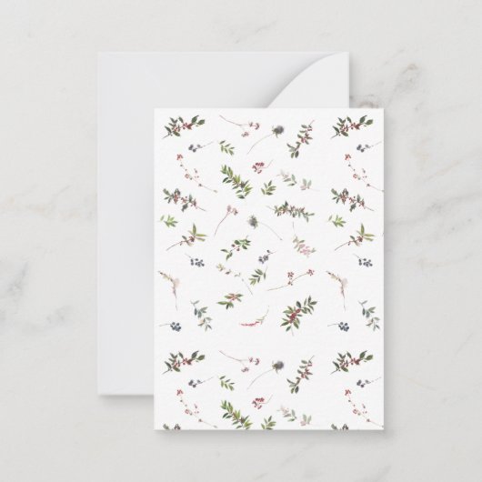 ミニ暖かい冬のベリーメリークリスマスフォト ノートカード (裏面)