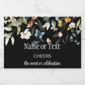 ミニ水彩すべての行事花模様 スパークリングワインラベル (シングルラベル)