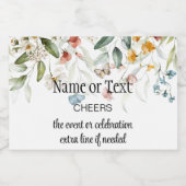 ミニ水彩スチルライフフローラドロップ スパークリングワインラベル (シングルラベル)