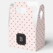 ミニ水玉模様シックピンクモノグラムウェディングパーティー フェイバーボックス (オープン)