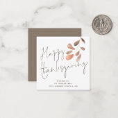 ミニ水色の紅葉ハッピーサンクスギビングカード ノートカード (正面/裏面インサイチュ)