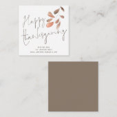 ミニ水色の紅葉ハッピーサンクスギビングカード ノートカード (正面/裏面)