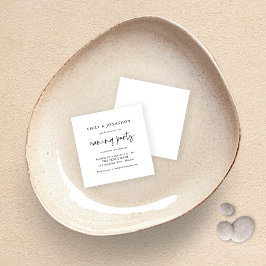 ミニ白黒結婚夕べパーティー招待状 ノートカード