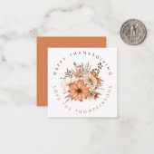 ミニ秋の花模様紅葉ハッピー感謝祭 ノートカード (正面/裏面インサイチュ)