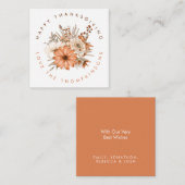 ミニ秋の花模様紅葉ハッピー感謝祭 ノートカード (正面/裏面)