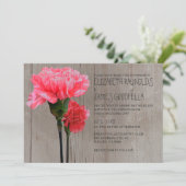 ミニ素朴カーネーション結婚式招待状 招待状 (スタンド正面)