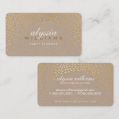 ミニ素朴紙吹雪かわいいトレンディー金ゴールドフォイルクラフト 名刺 (正面/裏面)