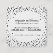 ミニ素朴紙吹雪かわいいラックスハロー白黒 スクエア名刺 (裏面)