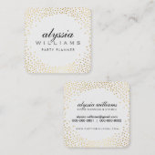 ミニ素朴紙吹雪かわいいラックスハロー金ゴールドフォイルスポット スクエア名刺 (正面/裏面)