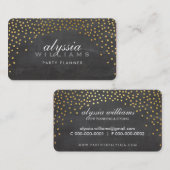 ミニ素朴紙吹雪かわいい金ゴールドフォイルの黒板 名刺 (正面/裏面)