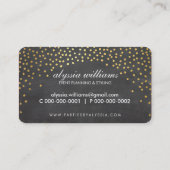 ミニ素朴紙吹雪かわいい金ゴールドフォイルの黒板 名刺 (裏面)