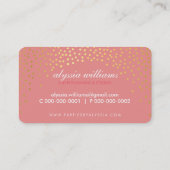 ミニ素朴紙吹雪かわいい金ゴールドホイルスタイリッシュサンゴ 名刺 (裏面)