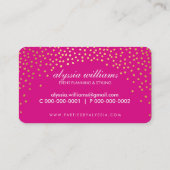ミニ素朴紙吹雪かわいい高級金ゴールドフォイルピンク 名刺 (裏面)