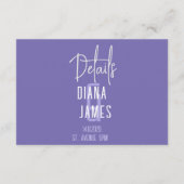 ミニ結婚詳細エンクロージャカードとQrコード エンクロージャーカード (裏面)