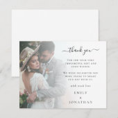 ミニ自分の写真を追加結婚ありがとう ノートカード (正面/裏面)