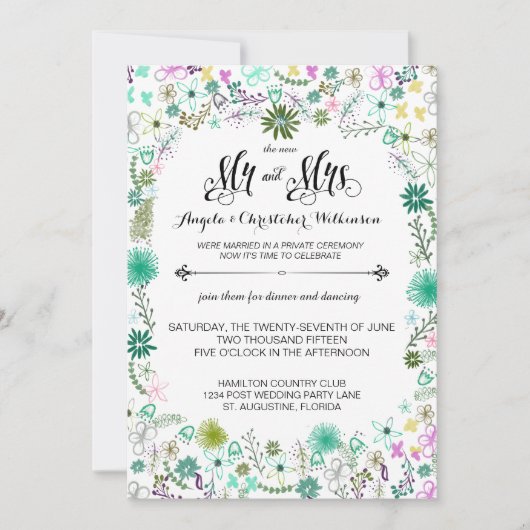 ミニ花披露宴のみポストウェディング招待 招待状 (正面)