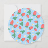 ミニ苺の花のフラットグリーティングカード カード (裏面)