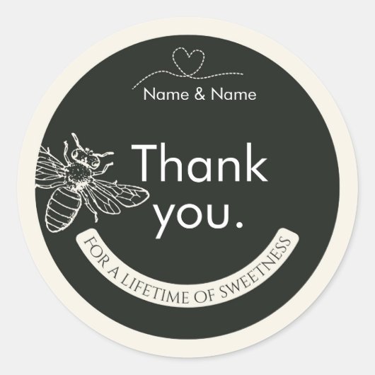 ミニ蜂蜜瓶の蓋ステッカー ラウンドシール (正面)