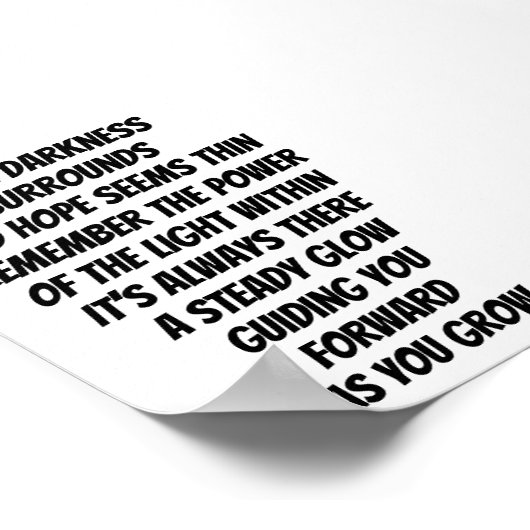 ミニ詩感動的の中の光 ポスター (角)