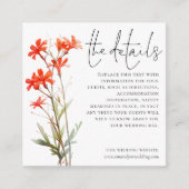 ミニ赤ワイルドフラワー結婚ズ詳細 エンクロージャーカード (正面)