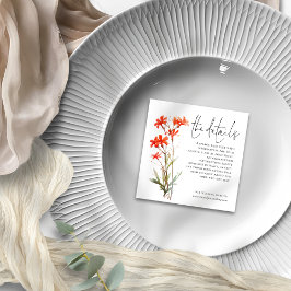 ミニ赤ワイルドフラワー結婚ズ詳細 エンクロージャーカード