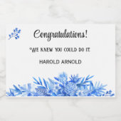 ミニ酒ボトルおめでとうコバルトブルー10 リキュールボトルラベル (シングルラベル)