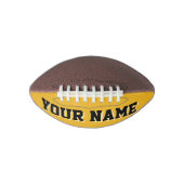 ミニ金ゴールドとブラックサッカーパーソナライズされた選手 アメリカンフットボール (正面)