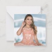 ミニ金ゴールドグリッターフォトキンセアニラ感謝していブラック ノートカード (裏面)