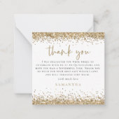 ミニ金ゴールドグリッターフォトキンセニェラありがとう ノートカード (正面)