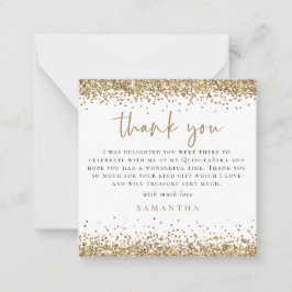ミニ金ゴールドグリッターフォトキンセニェラありがとう ノートカード