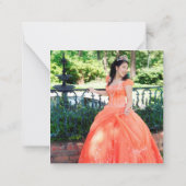 ミニ金ゴールドグリッターフォトキンセニェラありがとう ノートカード (裏面)