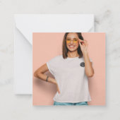 ミニ金ゴールドグリッターフォトSweet sixteenありがとう ノートカード (裏面)