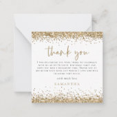 ミニ金ゴールドグリッター写真四十ありがとう ノートカード (正面)