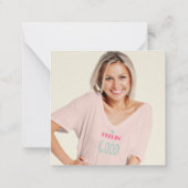 ミニ金ゴールドグリッター写真四十ありがとう ノートカード (裏面)