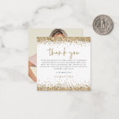 ミニ金ゴールドグリッター写真四十ありがとう ノートカード (正面/裏面インサイチュ)