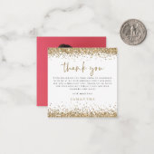 ミニ金ゴールドグリッター写真第50回お礼 ノートカード (正面/裏面インサイチュ)